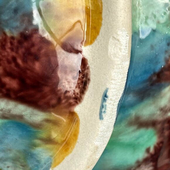 Fives Lille French Majolica 6 Well Oyster Plate - Picture 8 of 16